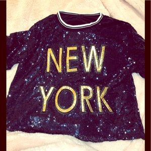 Gently Loved NewYork Sequin Top